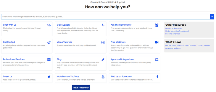 Mailerlite vs ConstantContact. ConstantContact customer support